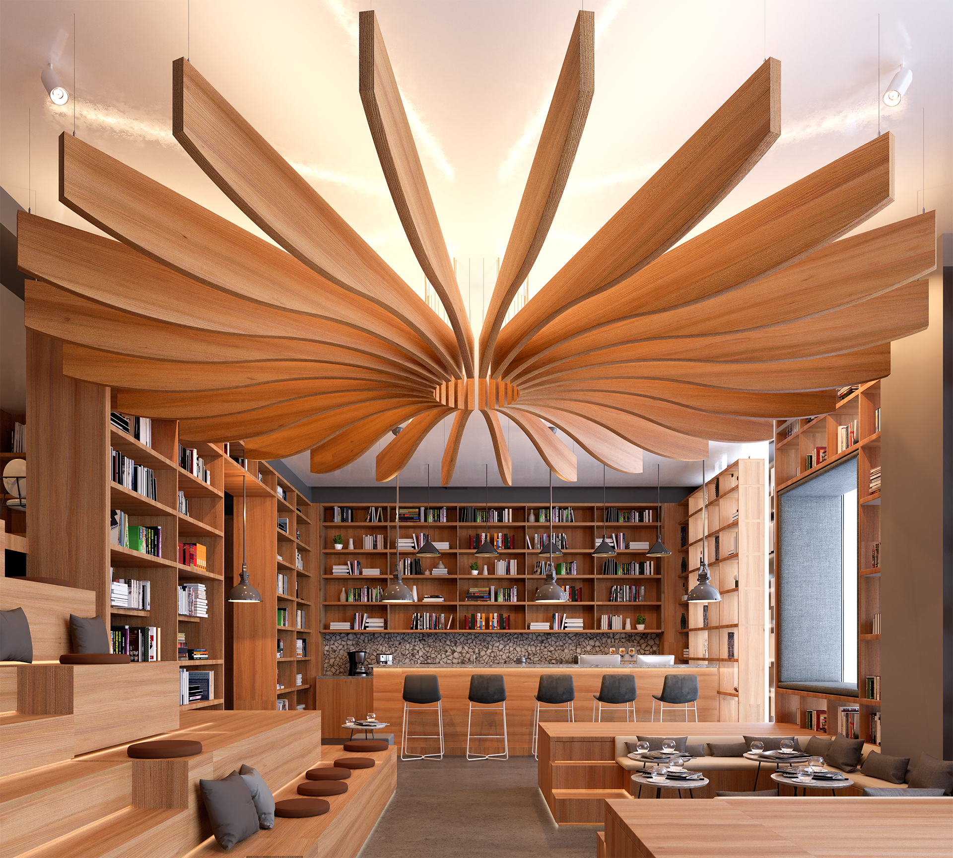 Rensa Lit Baffle array installation — view 1