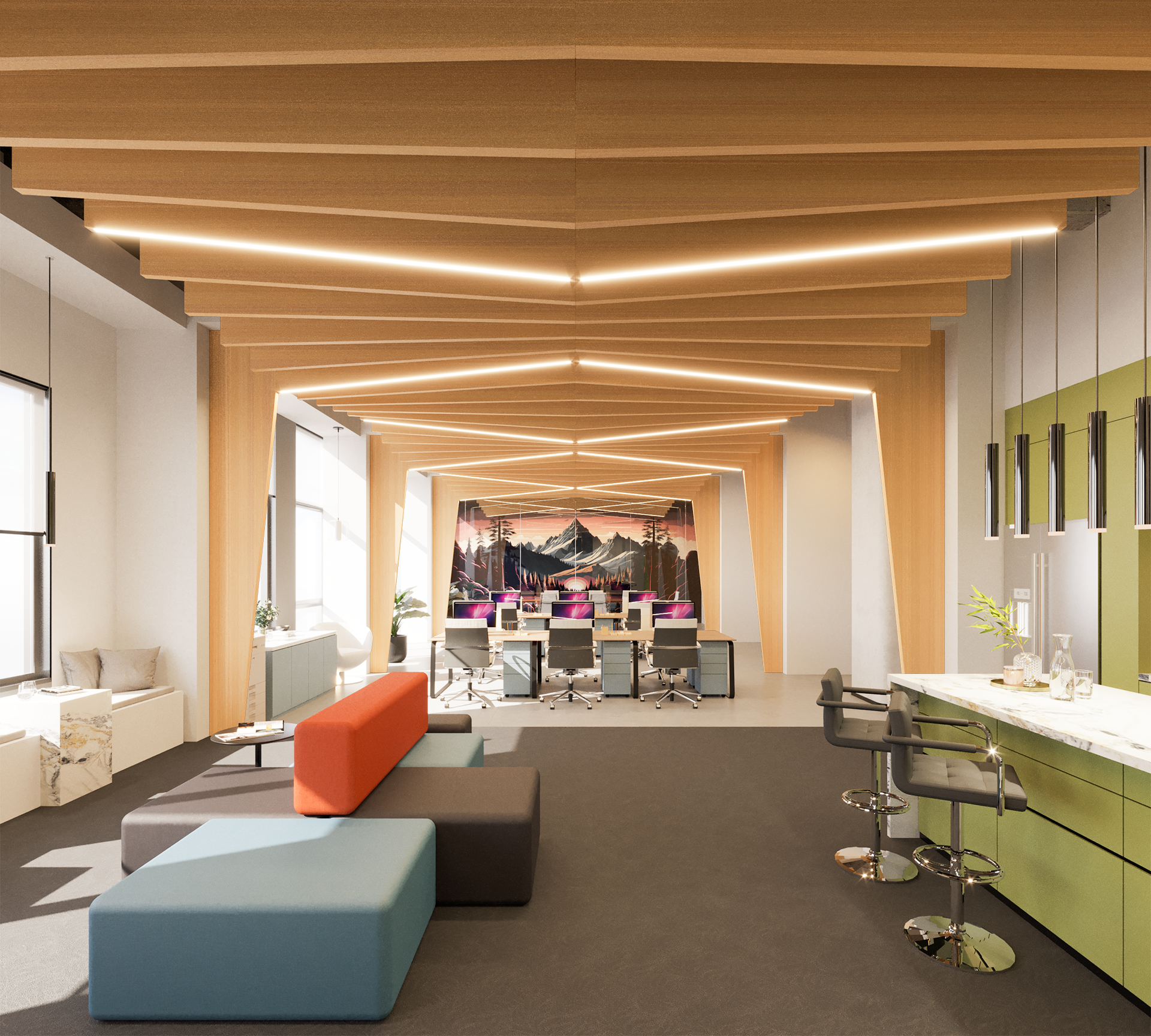 Rensa Lit Baffle array — close view